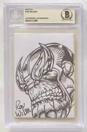 RON WILSON SIGNED & SKETCH THANOS BECKETT AUTHENTIC AUTO & ART CARD