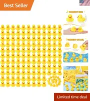 300 Pcs Rubber Ducks Bath Toy, Float Squeak Mini Yellow Ducks, Tiny Baby Show...