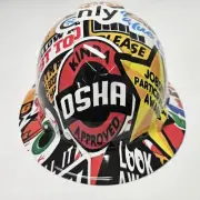 full brim hard hat custom hydro dipped IN OSHA CONSTRUCTION STICKER BOMB NEW