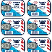 6 Cans Of Beach Cliff Sardines In Water Gluten Free 3.75 oz Each