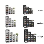 TAUS 18PCS Shoe Box Plastic Stackable Storage Organizer Sneaker Cases M XL