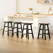 Artiss Bar Stools Kitchen Counter Stools Wooden Chairs Black x4