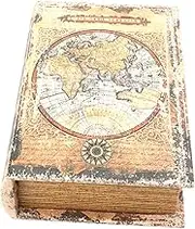 HIAKDOFT Retro Book Shaped Storage Box Antique Design Organizer for Home Office Decorative Faux Book Craft for Sundries Vintage Decor for Study Hotel Tea Shop