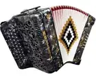 ROSSETTI ACCORDION 34 BUTTON 3 SWITCH GCF SOL 12 BASS ACCORDEON GREY + CASE
