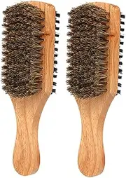 2pcs Combs for Men Dual Sided Bristle Beard Brush Travel Friendly Grooming Tool for All Beard Lightweight and Portable Hair Shaving Tool for Boyfriend Father Boss