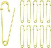 sourcing map 20pcs Safety Pins 4 Inch (100mm) Baked Paint Steel Large Safety Pin Heavy Duty Sewing Safety Pins Bulk for Clothes Sewing Arts DIY Crafts, Yellow