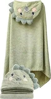 Frxib Bathing Towel for Kids | Bath Hooded Towel with Animal Design - Highly Absorbent Kids Towel Wrap Bathrobe Blanket for Kids, Boys and Girls