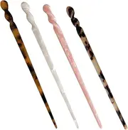 Baluue 4 Pcs Decorative Hair Stick Decorative Hair Pin Vintage Hair Pins Women Hair Pin Acetate Sheet