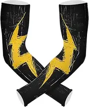 [Yoogain] UV Protection Sleeves Youth Boys Yellow Lightning Graffiti Gardening Sleeves Tattoo Cover Anti-Snag cubre brazos, Yellow Lightning Graffiti