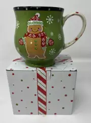 TEMP-TATIONS BY TARA 'WINTER WHIMSY' CHRISTMAS GINGERBREAD MAN MUG CUP 16 0Z