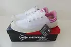 Dunlop Volleys Womens Sports Volley Canvas Casual Shoes Lace White Pink Size 6B