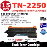 15x Compatible Toner TN2250 TN-2250 For Brother MFC-7360N DCP-7060DN HL-2242D