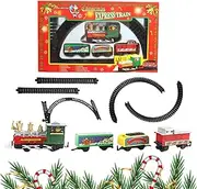 Wooden Train Set | Train Track Toy Set | Railway Learning Educational Toys | Track with Battery Powered | Sets Under Christmas Tree, Model, Indoor Christmas Decorations for Kids