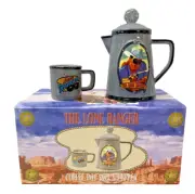 Lone Ranger Ceramic Coffee Pot Salt & Pepper Shaker Set