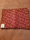 NWT Set of 8 Dillard's Wine w/Gold Holly Christmas Winter Cotton Placemats