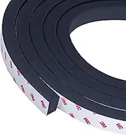Neoprene Waterproof Rubber Foam 1/2” (w) x 3/8” (h) x 12 Feet Long Weather Stripping Door Seal Insulation Shock-Absorbing 3M Self-Adhesive Tape for Door Frames, Windows – Black, 1 Continuous Roll