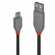 Lindy USB cable 1m USB 2.0 USB A Micro-USB B Black, Grey