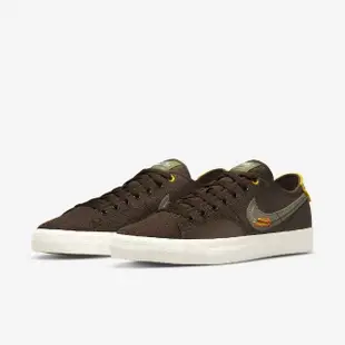 【NIKE 耐吉】聯名滑板鞋 SB Blazer Court DVDL 男鞋 咖啡 綠 帆布 選手 運動鞋(CZ5605-200)