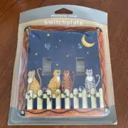 Target Molly Dunbar Cats On Fence Metal Double Light Switch Wall Plate Cover MOC