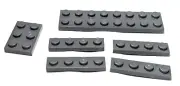 Lego - Lot of 6 - Dark Grey Gray, Plate 1 x 4, 2 x 8, 2 x 3
