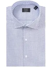 [Van Heusen Black Label] Tailored Long Sleeve Large Check Business Shirt in Navy