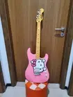 Catface guitar Hello kitty middle finger baby pink two-point bridge electric gui