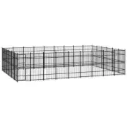 Dog Kennel Steel 49.77m² Large Outdoor Pet Cage Fence Run Pen House Enclosure