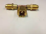 T-Adapter:1/4X1/4X1/4"SAE Flare:Add Micron Gauge Deep Vacuum Pump/Manifold New