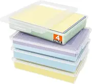 [Lifewit] 4 Pack Plastic Multi-Purpose Storage Box with Latching Lids, Clear A4 Paper Storage, Classroom Organization, Storage Containers for Board Game, Craft, Document, Magazine, Art Supplies