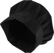 [Healeved] 2pcs Breathable Chef Caps Unisex Food Service Hats for Adults and Comfortable Turban Style for Kitchen and Bakery Use Black Cooking Hat