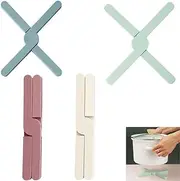 Jindizi 4 Pcs Foldable Silicone Trivets,Non-Slip Silicone Pot Holders,Foldable Silicone Trivet Mats,Hot Pot Holder Hot Pads Drying Mat,for Dishes,Hot Pots and Pans