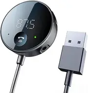 Peakloong Bluetooth FM Transmitter for Car, Bluetooth AUX Adapter, Bluetooth Receiver for Car Music/Hands-Free Calls/Stereo Audio