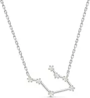 [Amberta] Women 925 Sterling Silver Constellation Necklace with Cubic Zirconia Birthstone – Silver Zodiac Necklace CZ