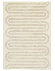 [Miss Amara] Sargola Curve Pattern Washable Rug in Ivory