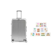 72cm Trunk Hard Case with Stickers - Silver Look