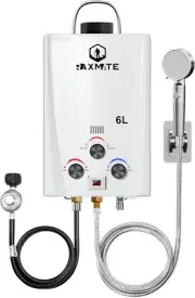 Propane Water Heater,1.58Gpm 6L Portable on Demand Outdoor Hot Water Heater Prop
