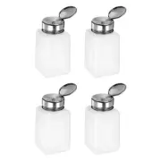 4PCS 200ML(6.8oz) Push Down Alcohol Dispenser Pump Liquid Press Bottles White