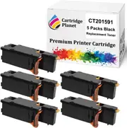 5 Pack Black Compatible Toner Cartridge for Fuji Xerox CT201591 (2000 pages) for Fuji Xerox DocuPrint CM215b CM215fw CP215w CM205fw CM205f CM205b CP205w CP205 CP105b CM215 CP215 CM205 CP205 CP105