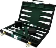 Backgammon Sets - Classic Board Game for Adults with Premium Leather Case - Portable Travel Strategy Backgammon Game Set (18in, Black)