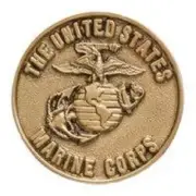 Brass Marines Applique for Funeral Box/Cube Cremation Urn, Pewter Also Available