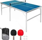 GoSports Mid-Size Table Tennis Game Set - Indoor/Outdoor Portable Table Tennis Game with Net, 2 Table Tennis Paddles and 4 Balls