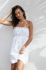[PUP4] Stratton Mini Dress - White XS White