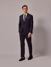 Hawes & Curtis Navy Linen Slim Fit Suit Size: One Size