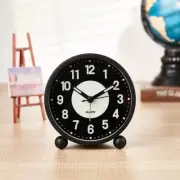 Analog Alarm Clock, Silent Alarm Clock, Simple Metal Round 4-inch Luminous
