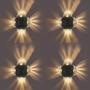Solar Garden Lights 4-Pack Solar Wall Lights Solar Powered Waterproof Outdoor LED Lights Step Lighting for Garden Sidewalk Pathway Runway Yard
