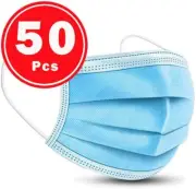 Face Mask With Earloop -3 Ply , Blue , 50 Per box