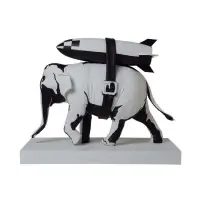 在飛比找蝦皮購物優惠-Banksy 炸彈大象 黑白配色