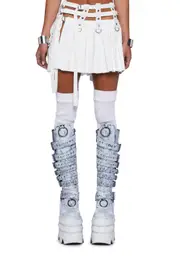[Club Exx] Flaming Maze Pleated Skirt