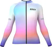 [RUUN] Women’s Cycling Jersey Full Sleeve Thermal Cold Wear Roubaix Top Bike Racing Windproof Jacket for Ladies.