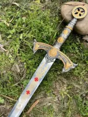 Handmade Templar Knights Sacred Holy Longsword Ornate Full Length Steel Sword